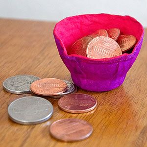 Egg Carton Penny Dish