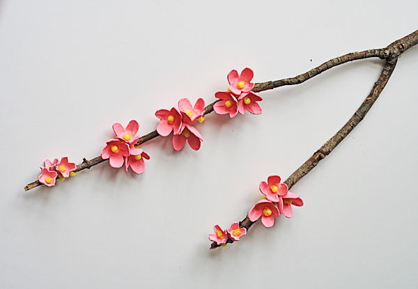Egg Carton Cherry Blossom Branch