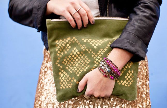 Snakeskin Print Clutch