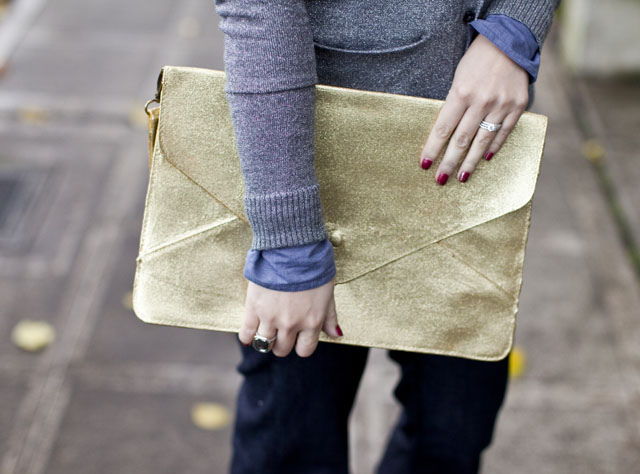 Gold Glitter Clutch