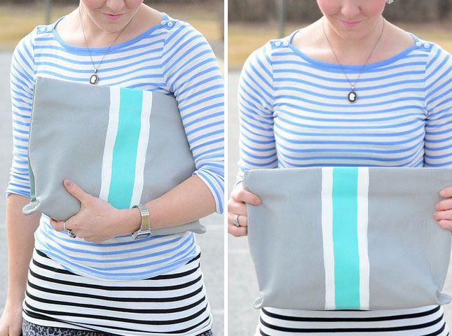 Striped Clutch