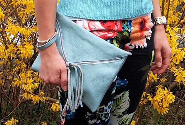 Leather Tassel Clutch