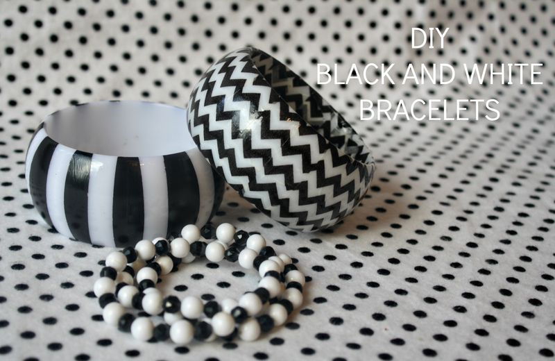Black and White Bracelets: Chevron
