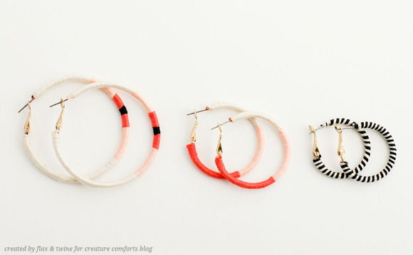 Embroidery Thread Wrapped Earrings