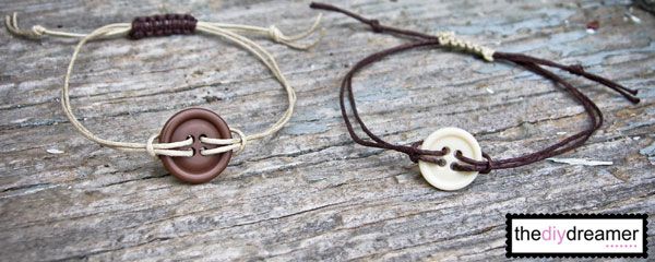 Cord and Button Bracelet