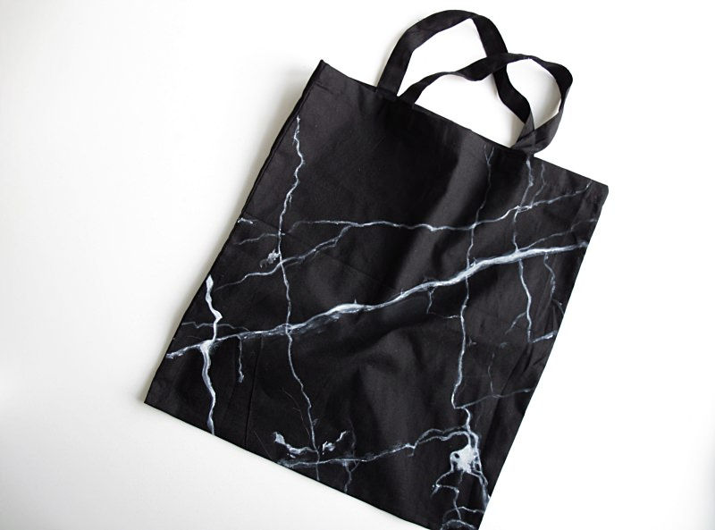Black Marble Tote Bag