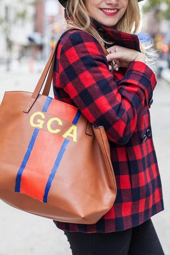 Monogram Stripe Tote Bag