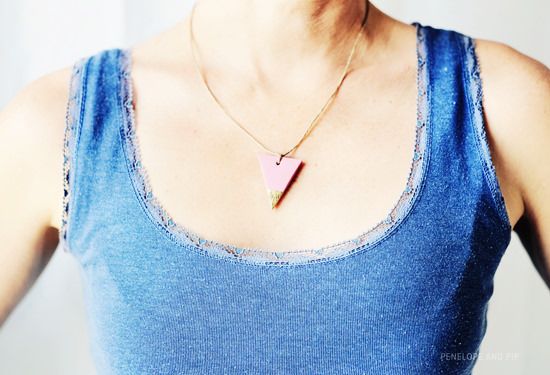 Gold Leaf Geometric Necklace