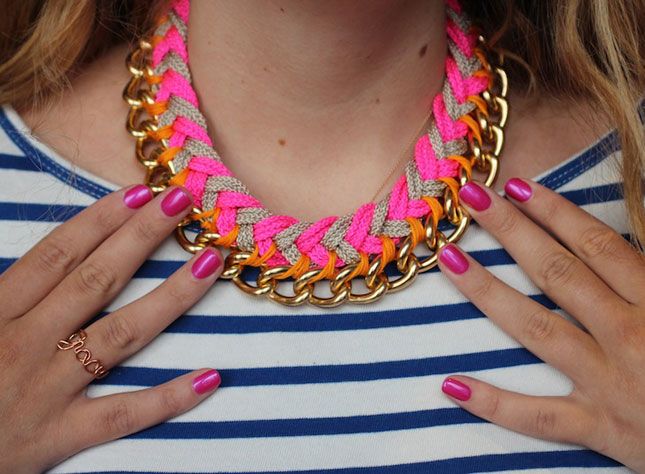 Chevron + Chain Necklace