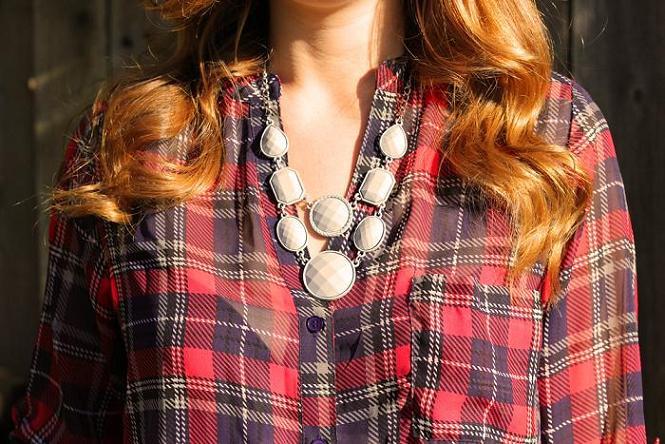 Painted Rhinestone Necklace