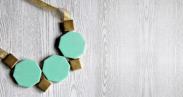 Geometric Tile Gem Necklace