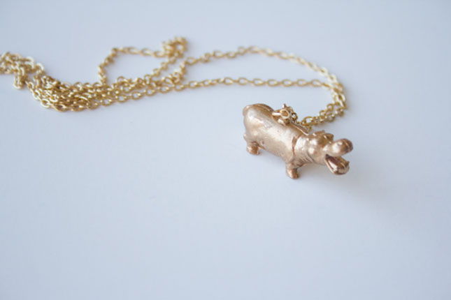 Golden Hippo Necklace