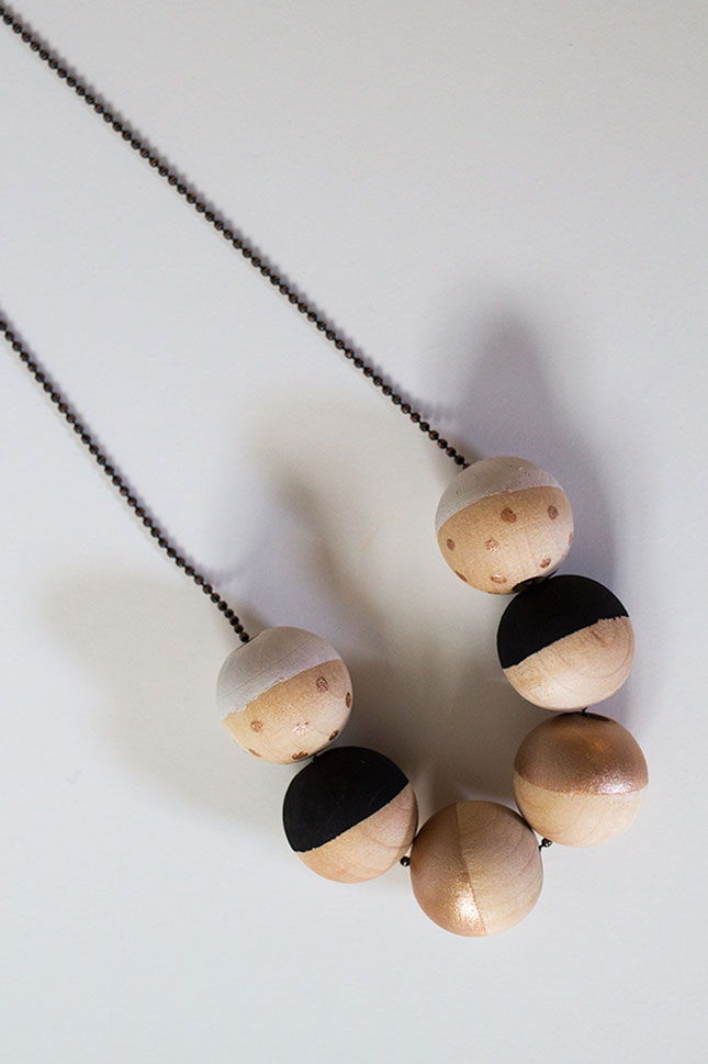 Painted Wood Bead Necklaces