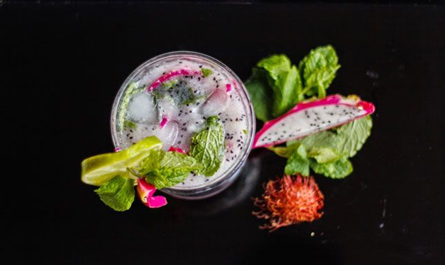 Dragon Fruit and Rambutan Mojito