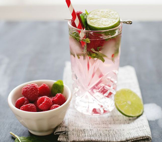 Raspberry Basil Mojito