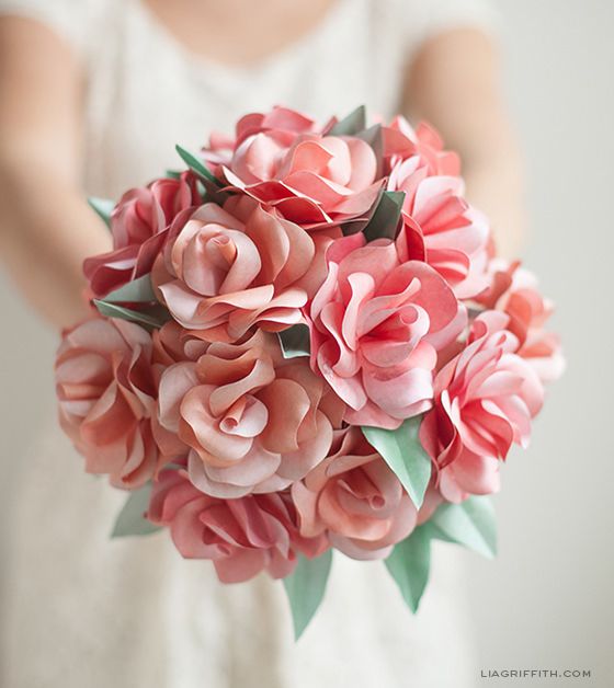 Paper Rose Wedding Bouquet