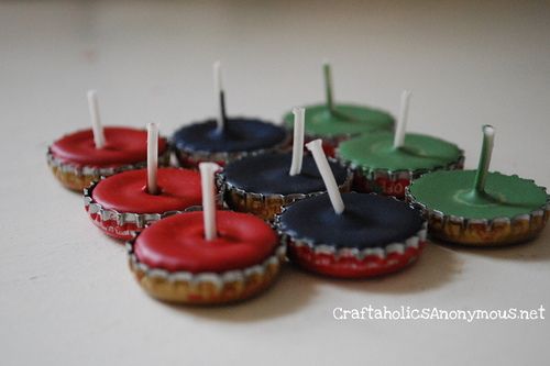 {Bottle Cap} Tea Light Candles