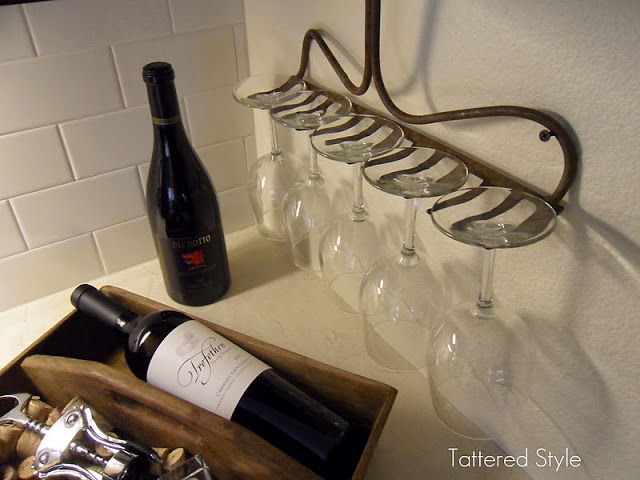 Old Rake Head as a Wine Glass Holder
