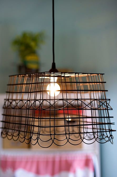 Old Wire Baskets Pendant Light