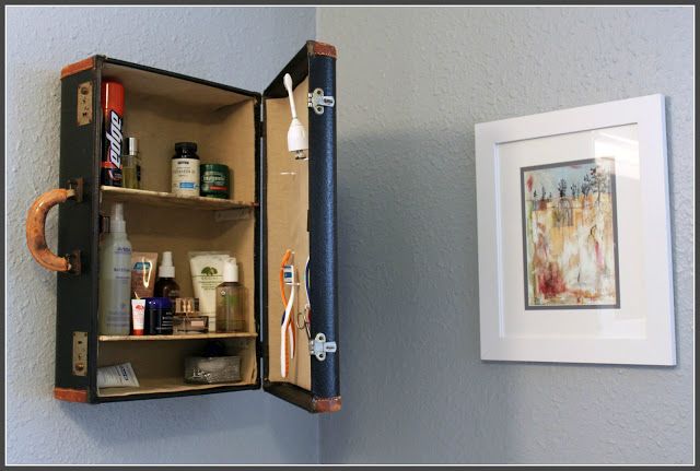 Vintage Suitcase Becomes Medicine Cabinet