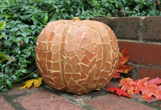 Terra Cotta Mosaic Pumpkin