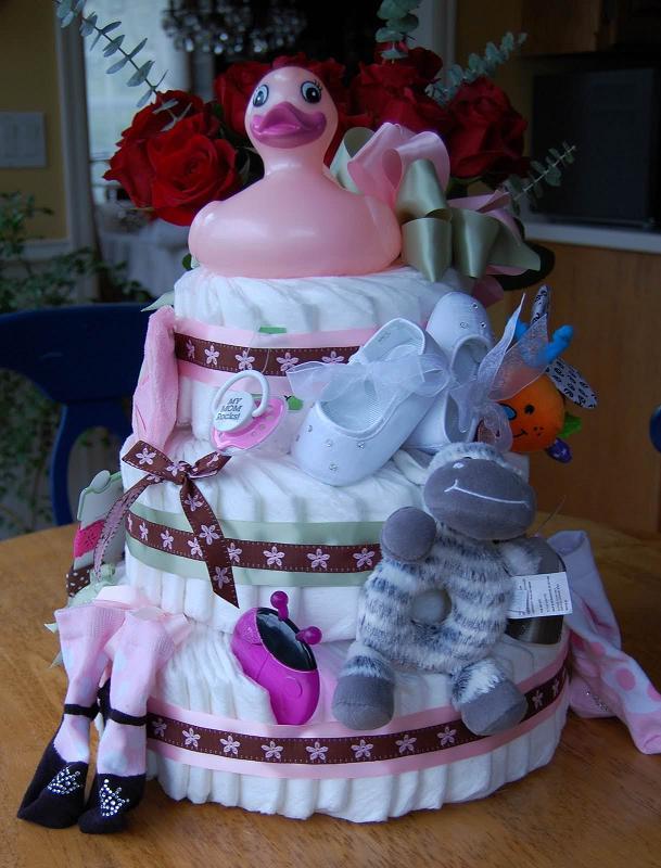 Ribbon Decorated Diaper Cake