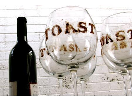 Stenciled Wine Glass