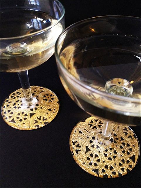 Gilded Lace Wine Glasses