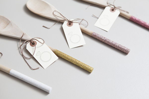 Glittered Wooden Spoon Favors