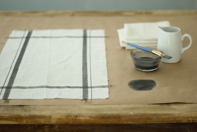 Hand Painted Linen Kitchen Towels & Napkins