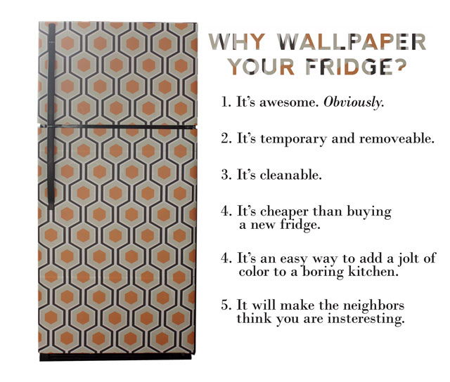 Wallpaper Decorated Fridge
