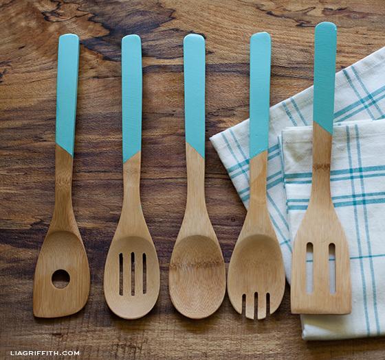 Faux Paint Dipped Spoon Handles