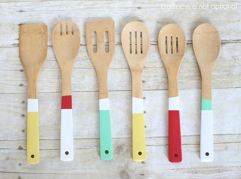 Color Blocked Painted Utensils