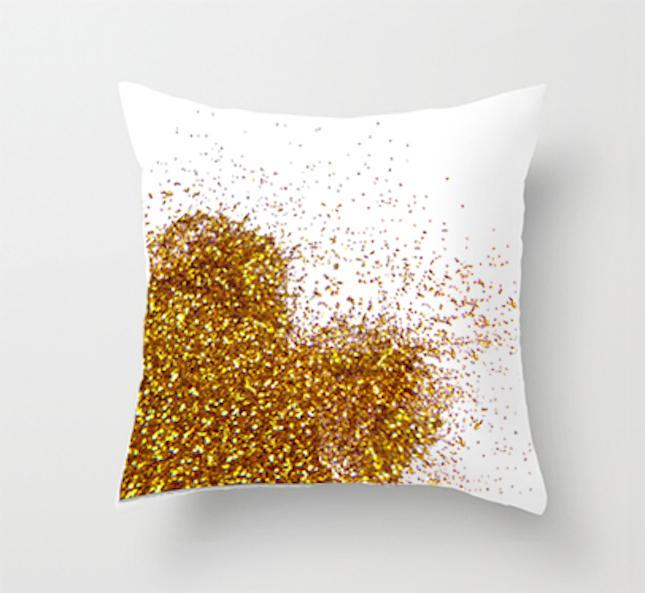 Metallic Glitter Heart Pillow