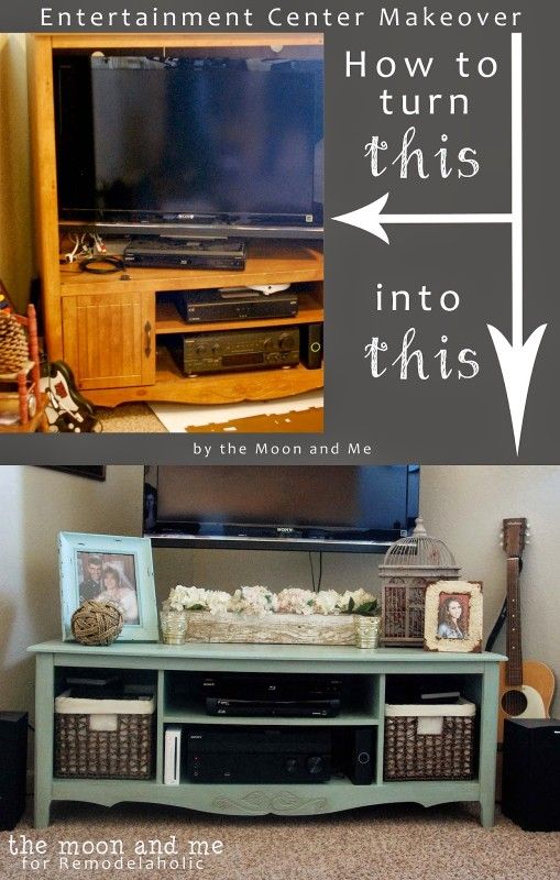 Turn an Entertainment Center into a TV Console Table