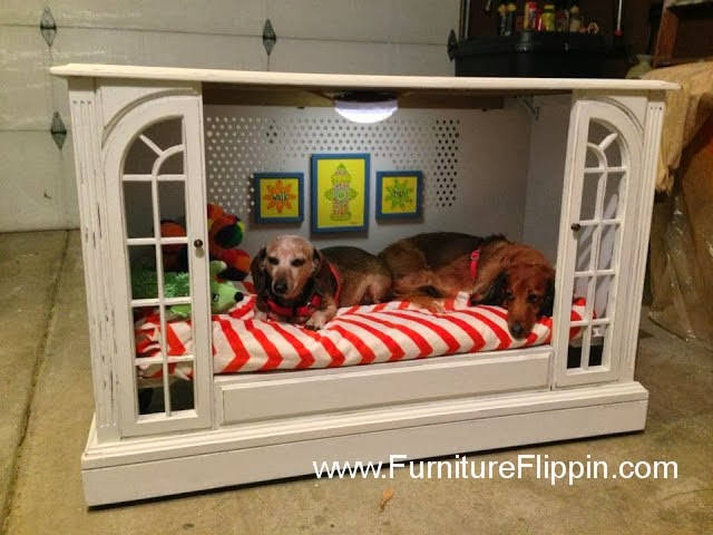 Old TV Console to Dog Bed