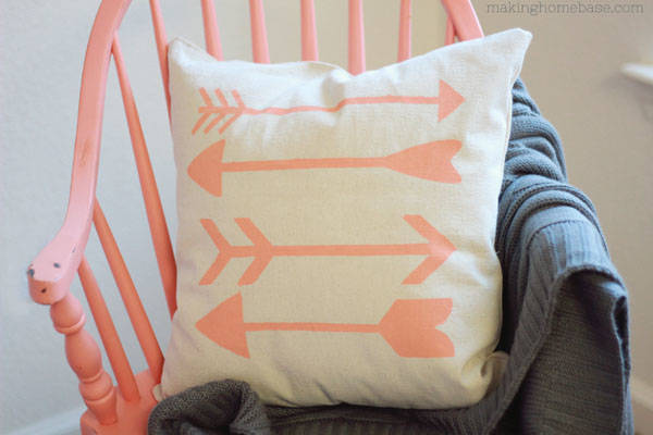 Stenciled Arrow Pillow