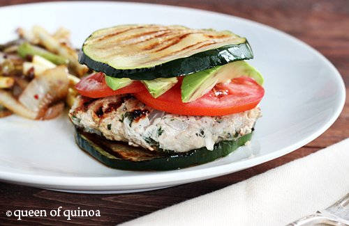 Herbed Turkey Burgers with Zucchini Buns