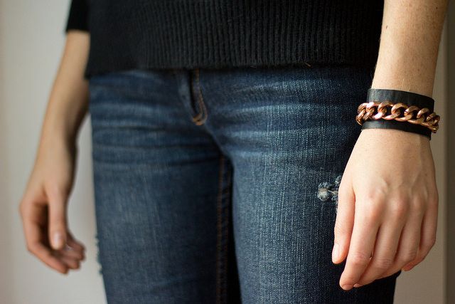 Leather & Chain Cuff