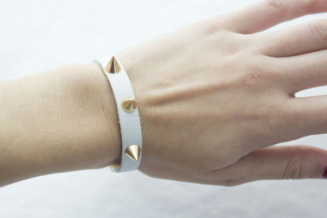 Leather and Spike Bracelet