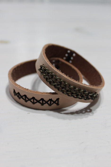 Leather Bracelets From a Belt