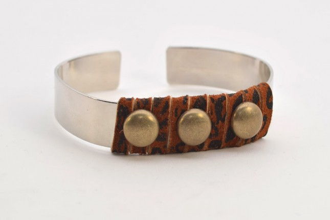 Studded Leopard Suede Bracelet