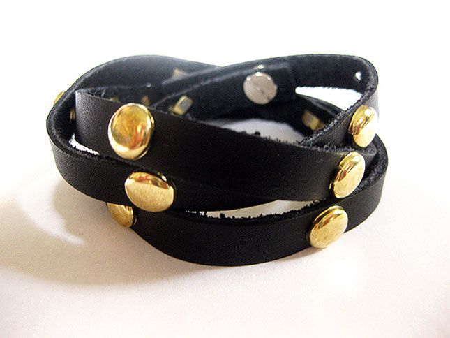 Studded Leather Wrap Bracelet