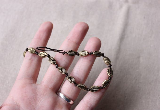 Leather and Bronze Bracelet