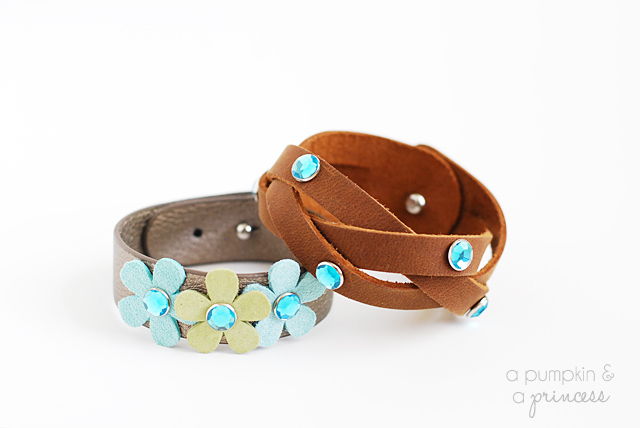 Rhinestone Leather Bracelets