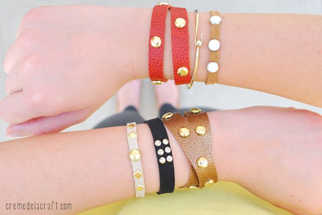 Leather Studded Wrap Bracelet