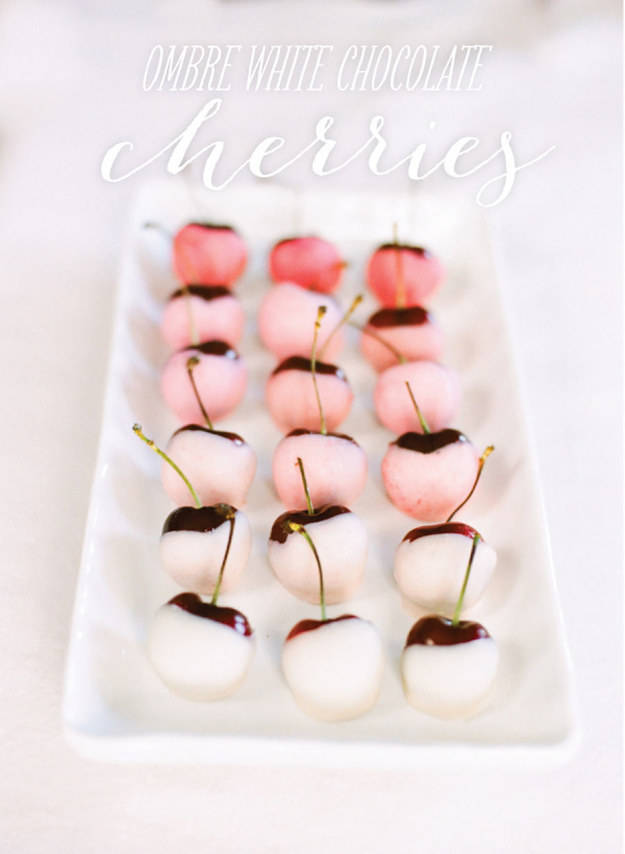 Ombre White Chocolate Cherries