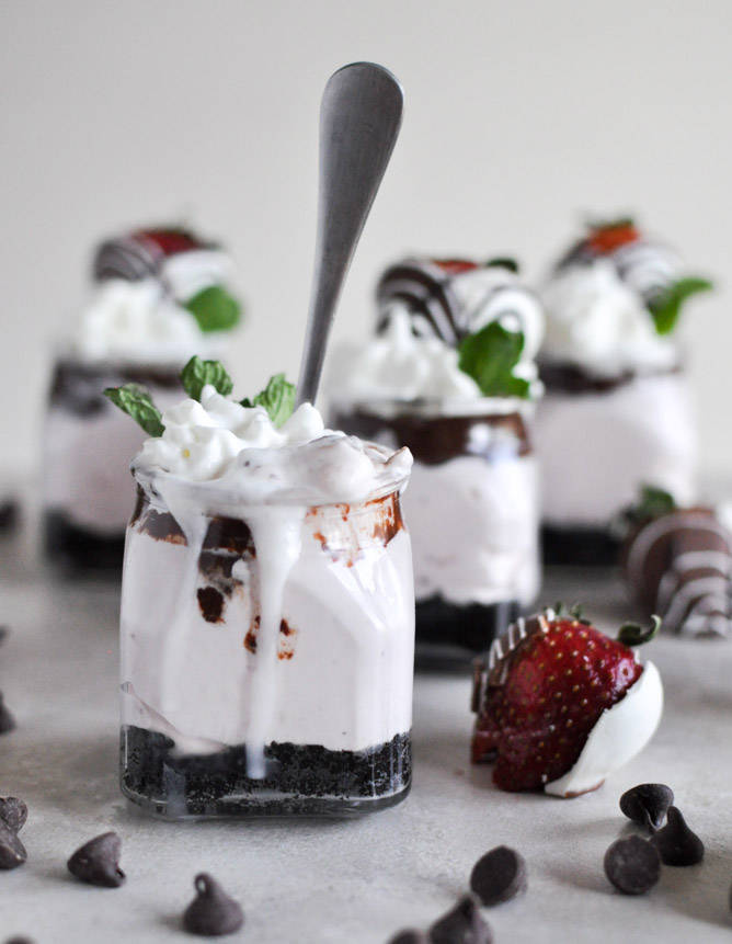 Chocolate Covered Strawberry Cheesecakes