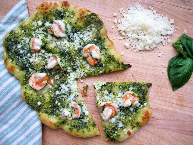 Pesto Shrimp Pizza