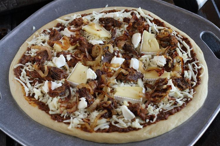 Short Rib, Brie, Ricotta Pizza